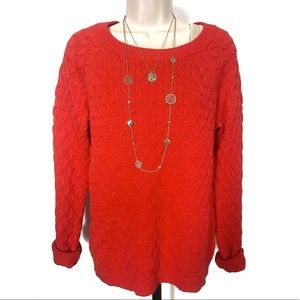 Old Navy Orange Cable Knit Sweater S :M